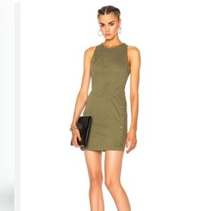 A.L.C. Valera Side Lace Formfitting Mini Dress with Zip Closure in Sage Green. 4